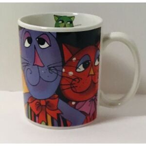 🐱 Vintage “Cool Cats” Mug by Loralie Harris (2006) Coffee Cup